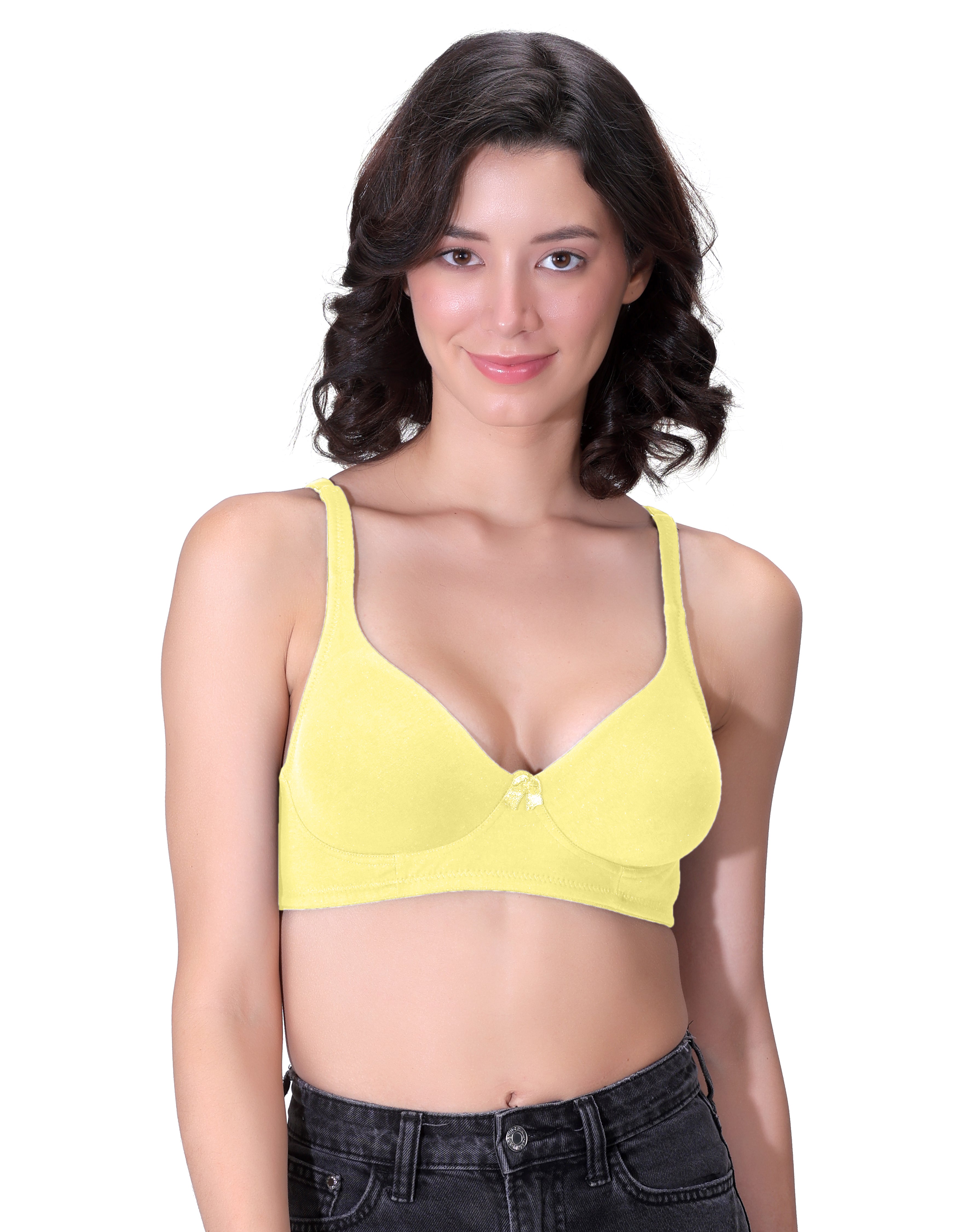 Machau Lingerie Women's Non-Padded Non-Wired Seamless Medium Coverage Moulded T-shirt Bra