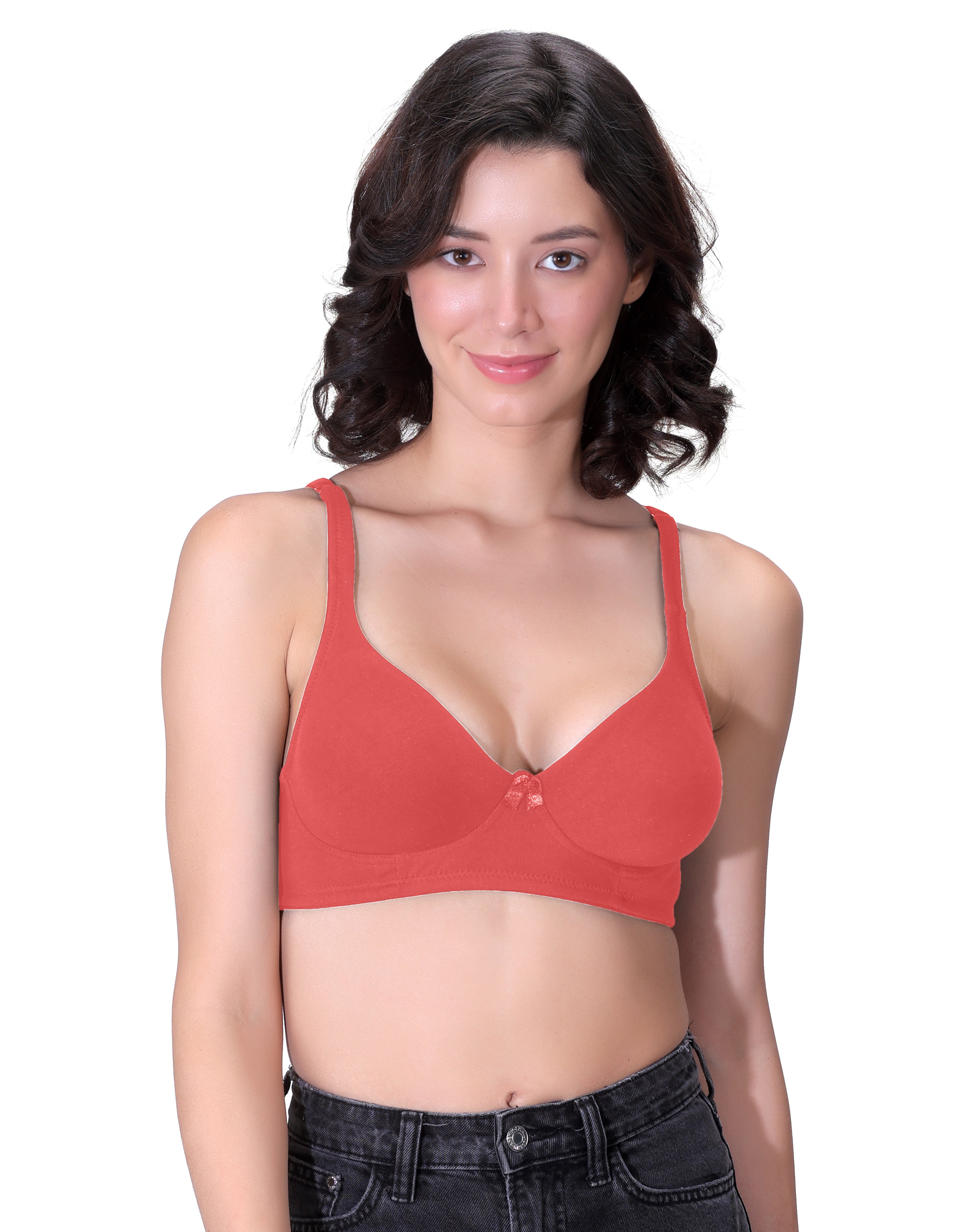 Machau Lingerie Women's Non-Padded Non-Wired Seamless Medium Coverage Moulded T-shirt Bra