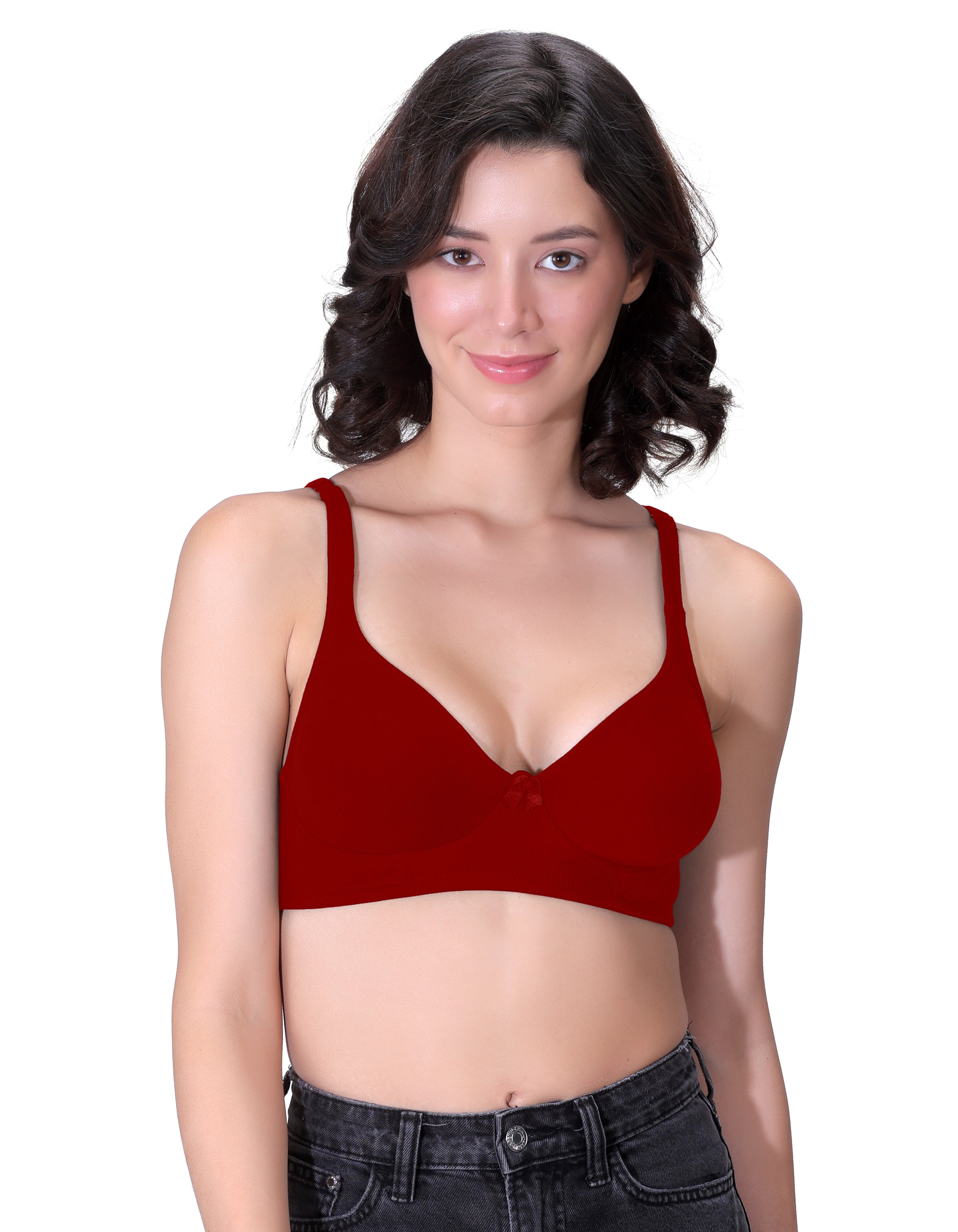 Machau Lingerie Women's Non-Padded Non-Wired Seamless Medium Coverage Moulded T-shirt Bra