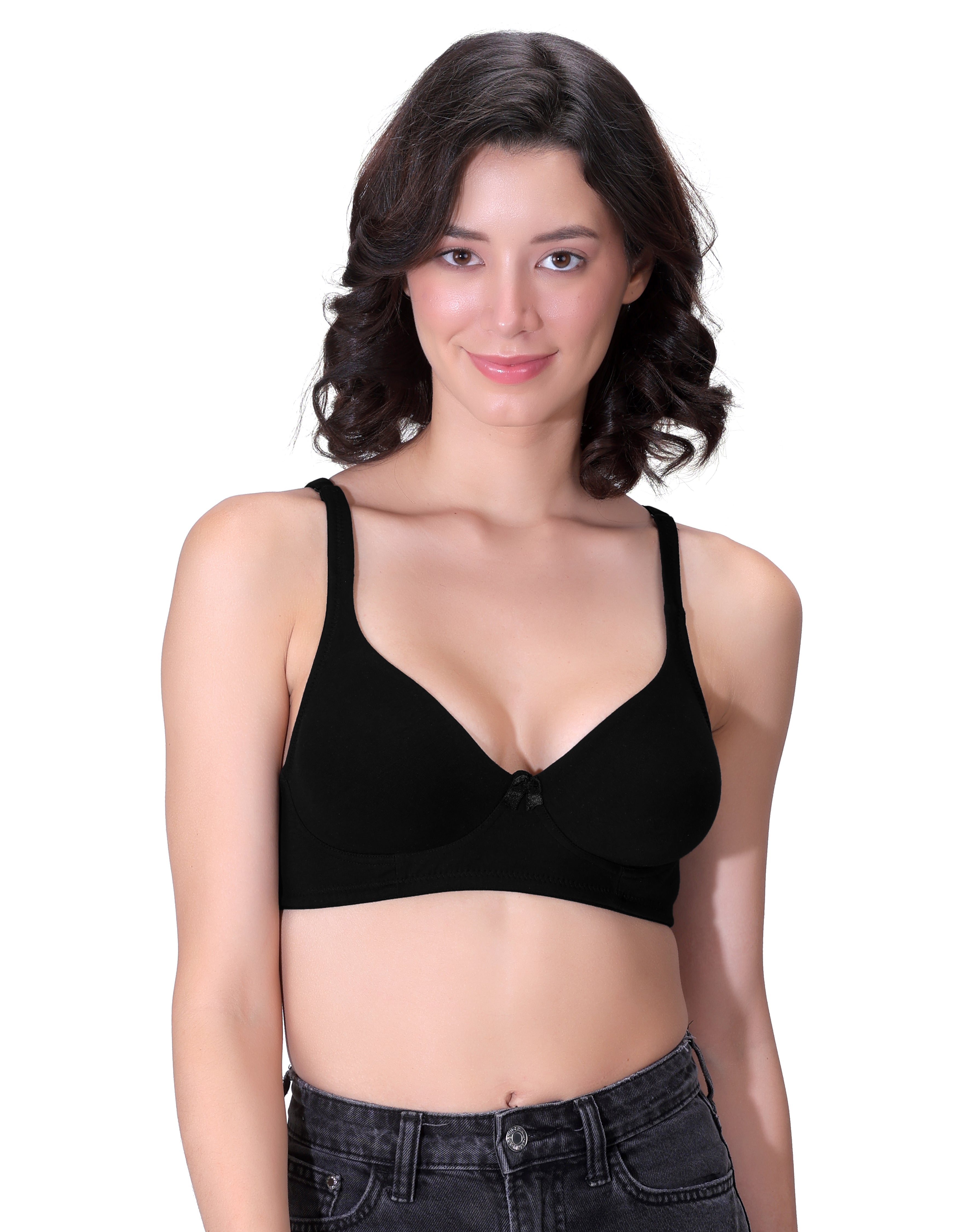 Machau Lingerie Women's Non-Padded Non-Wired Seamless Medium Coverage Moulded T-shirt Bra