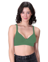 Machau Lingerie Women's Non-Padded Non-Wired Seamless Medium Coverage Moulded T-shirt Bra