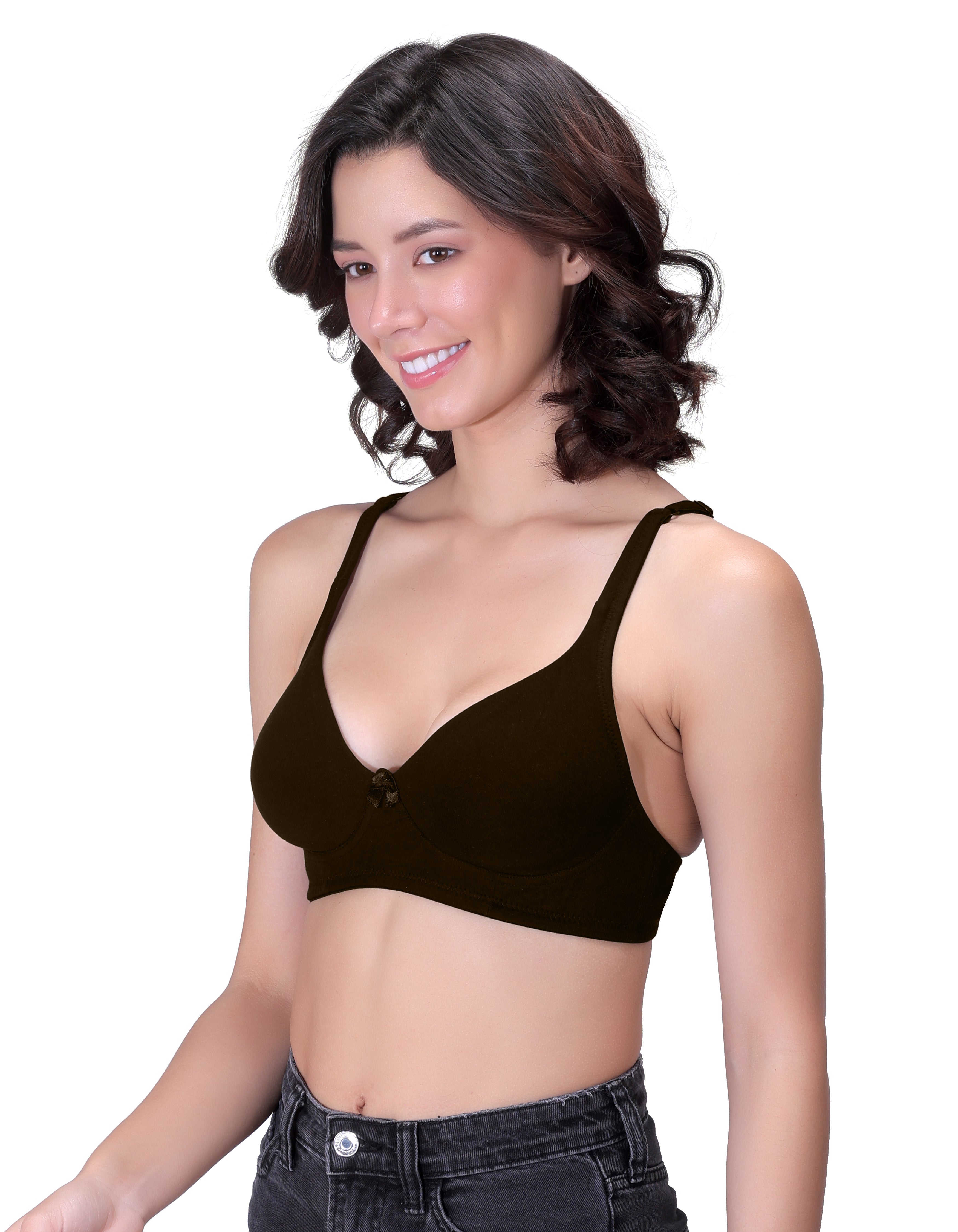 Machau Lingerie Women's Non-Padded Non-Wired Seamless Medium Coverage Moulded T-shirt Bra