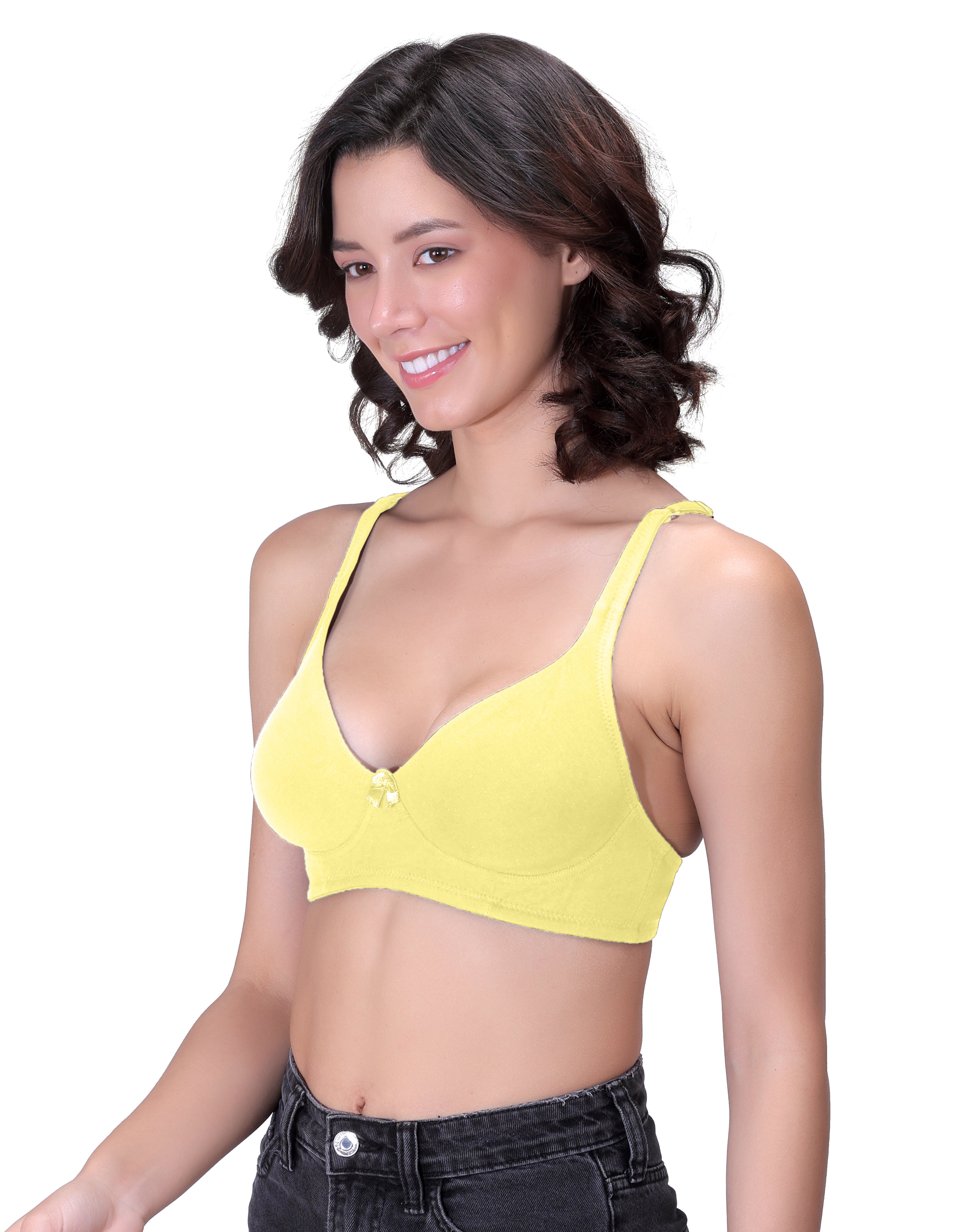 Machau Lingerie Women's Non-Padded Non-Wired Seamless Medium Coverage Moulded T-shirt Bra