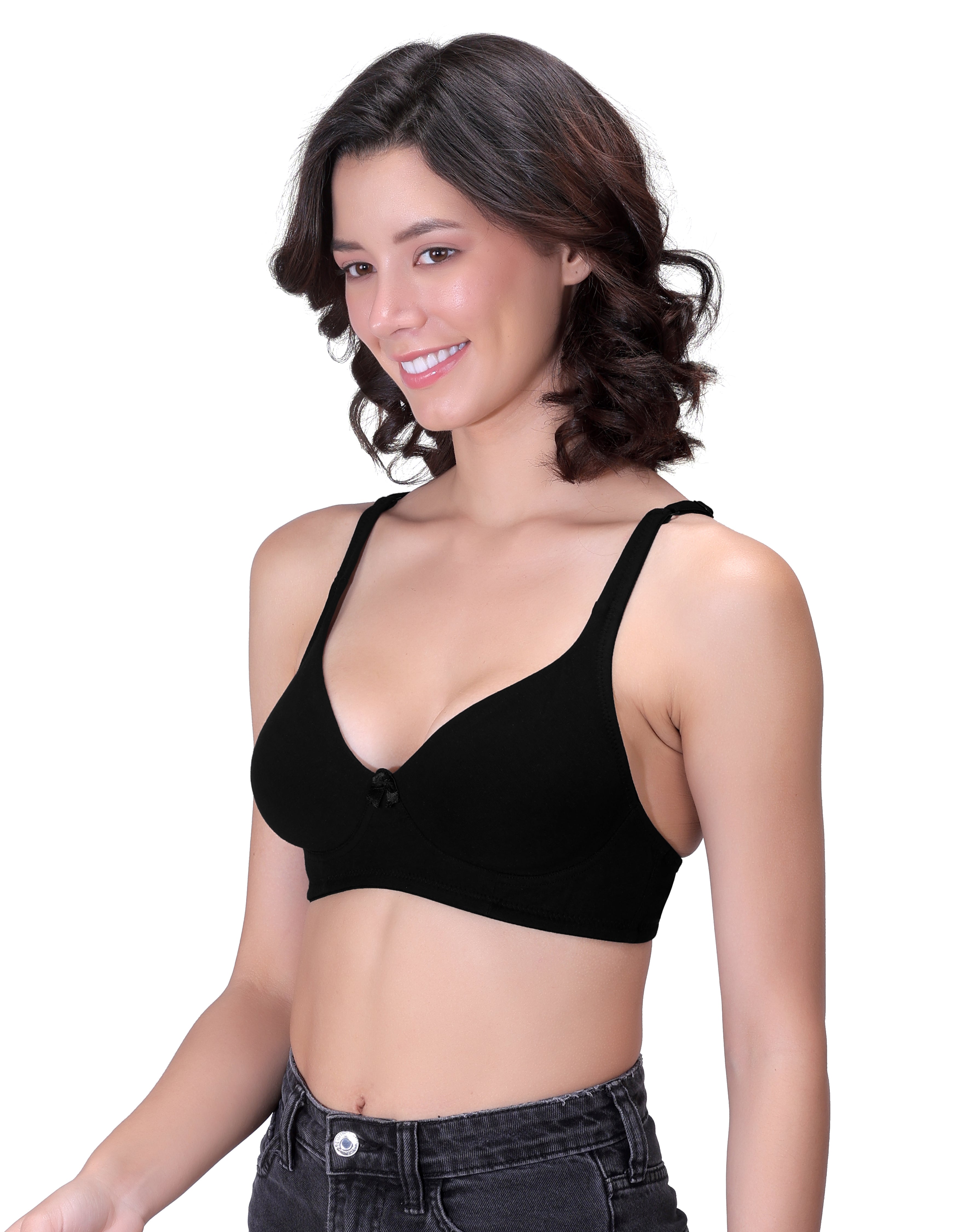 Machau Lingerie Women's Non-Padded Non-Wired Seamless Medium Coverage Moulded T-shirt Bra