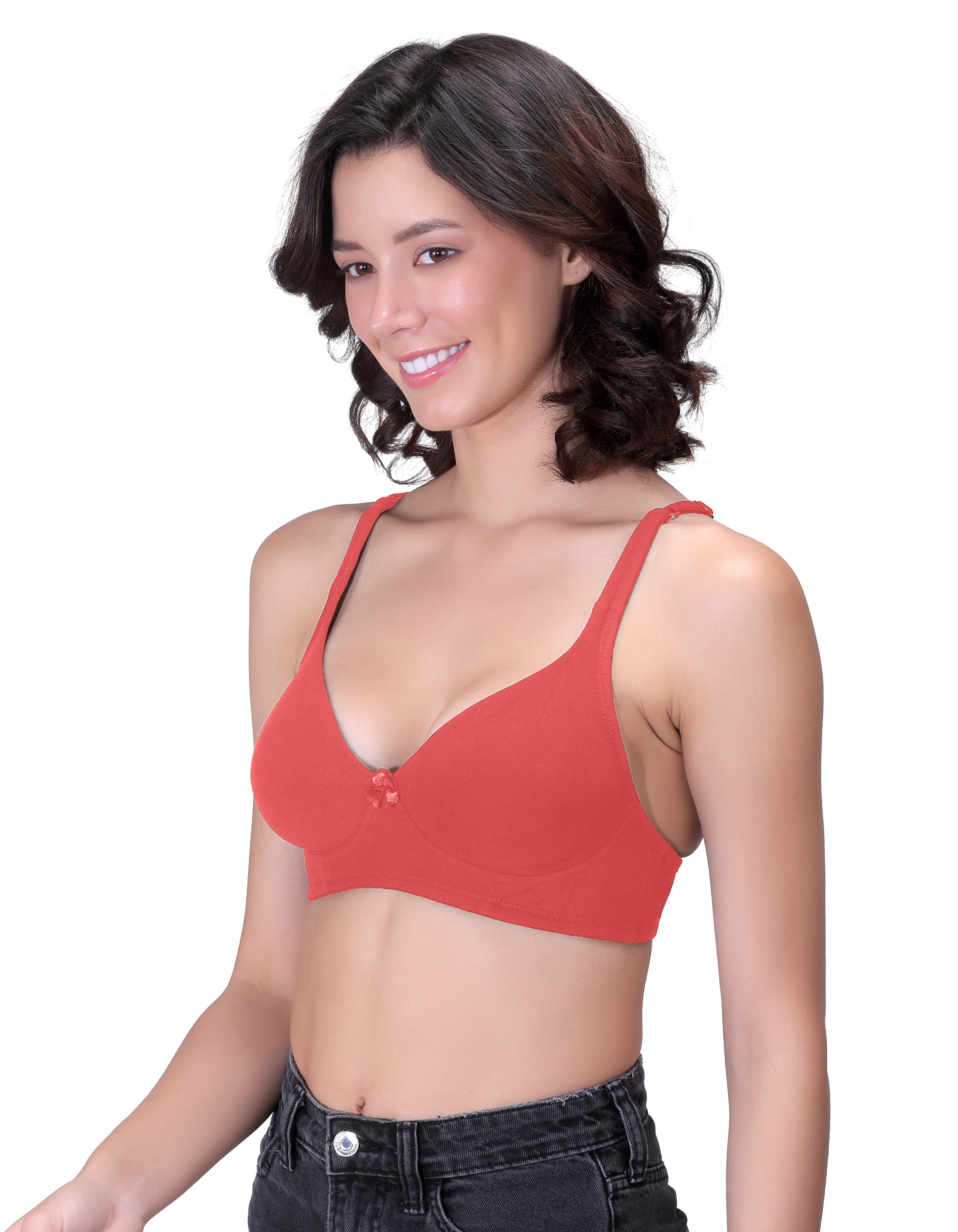 Machau Lingerie Women's Non-Padded Non-Wired Seamless Medium Coverage Moulded T-shirt Bra