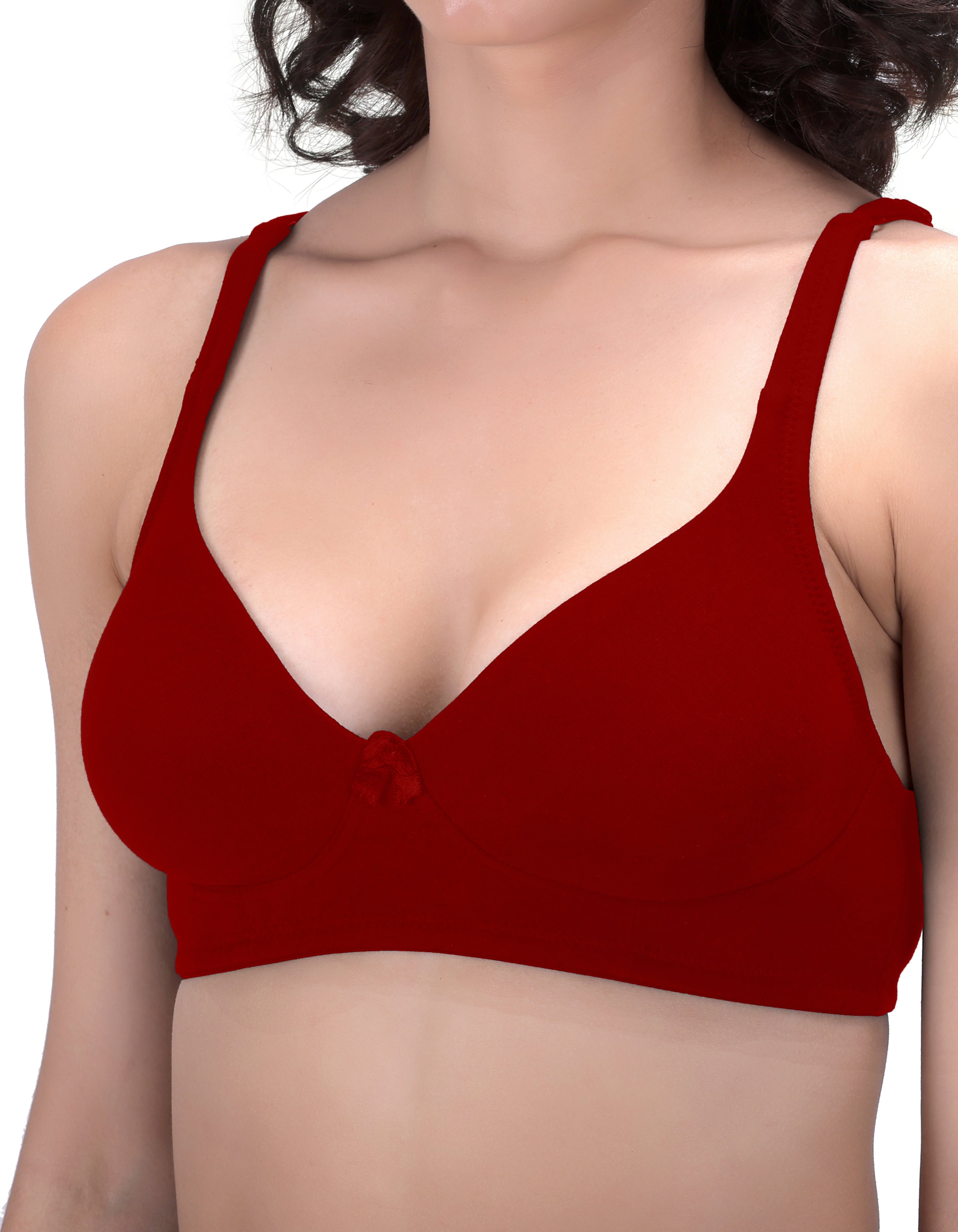 Machau Lingerie Women's Non-Padded Non-Wired Seamless Medium Coverage Moulded T-shirt Bra