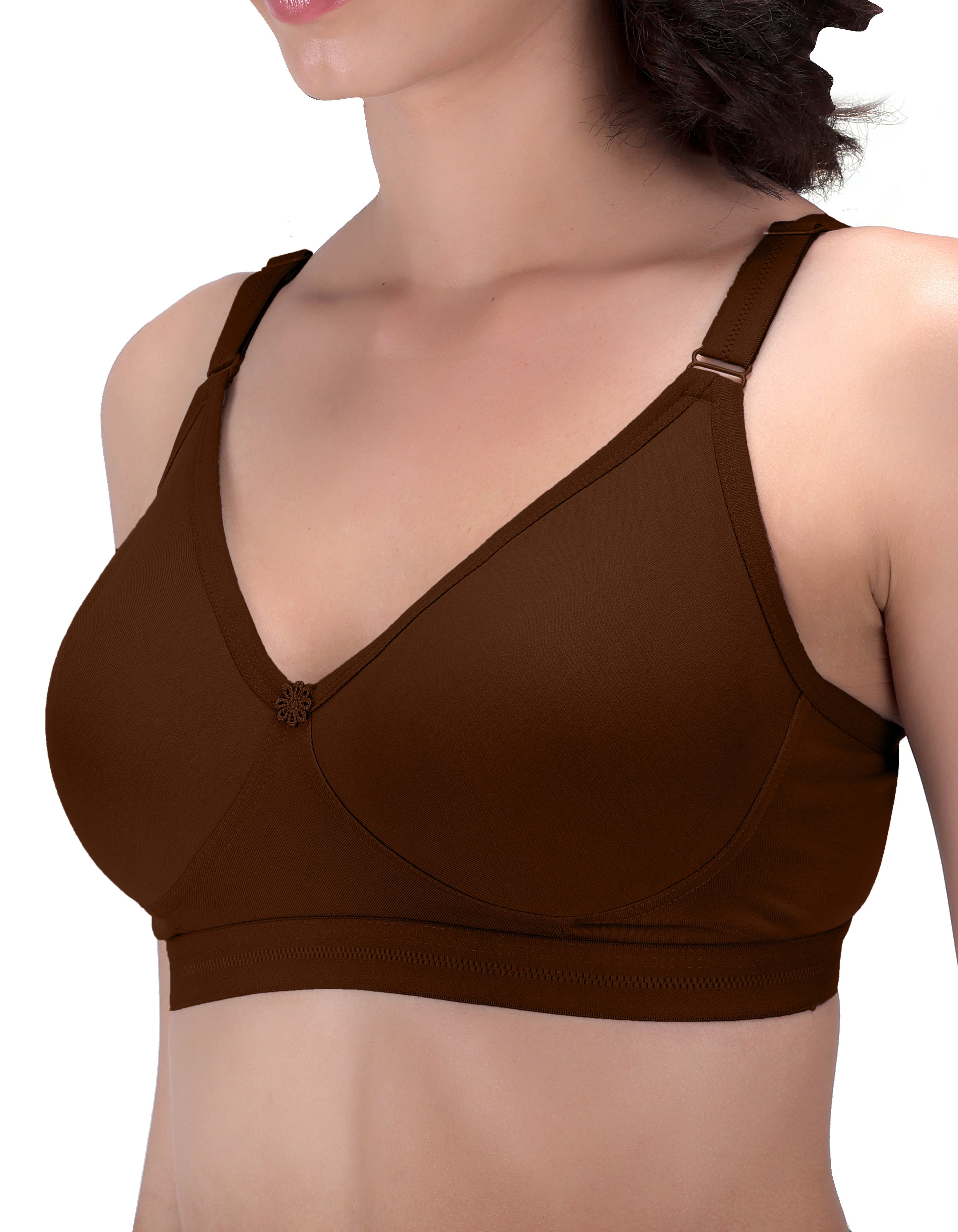 Machau Lingerie Women's Everyday T-Shirt Bra with Moulded Cups,Full Coverage Non Padded and Non Wired,Cotton-Rich