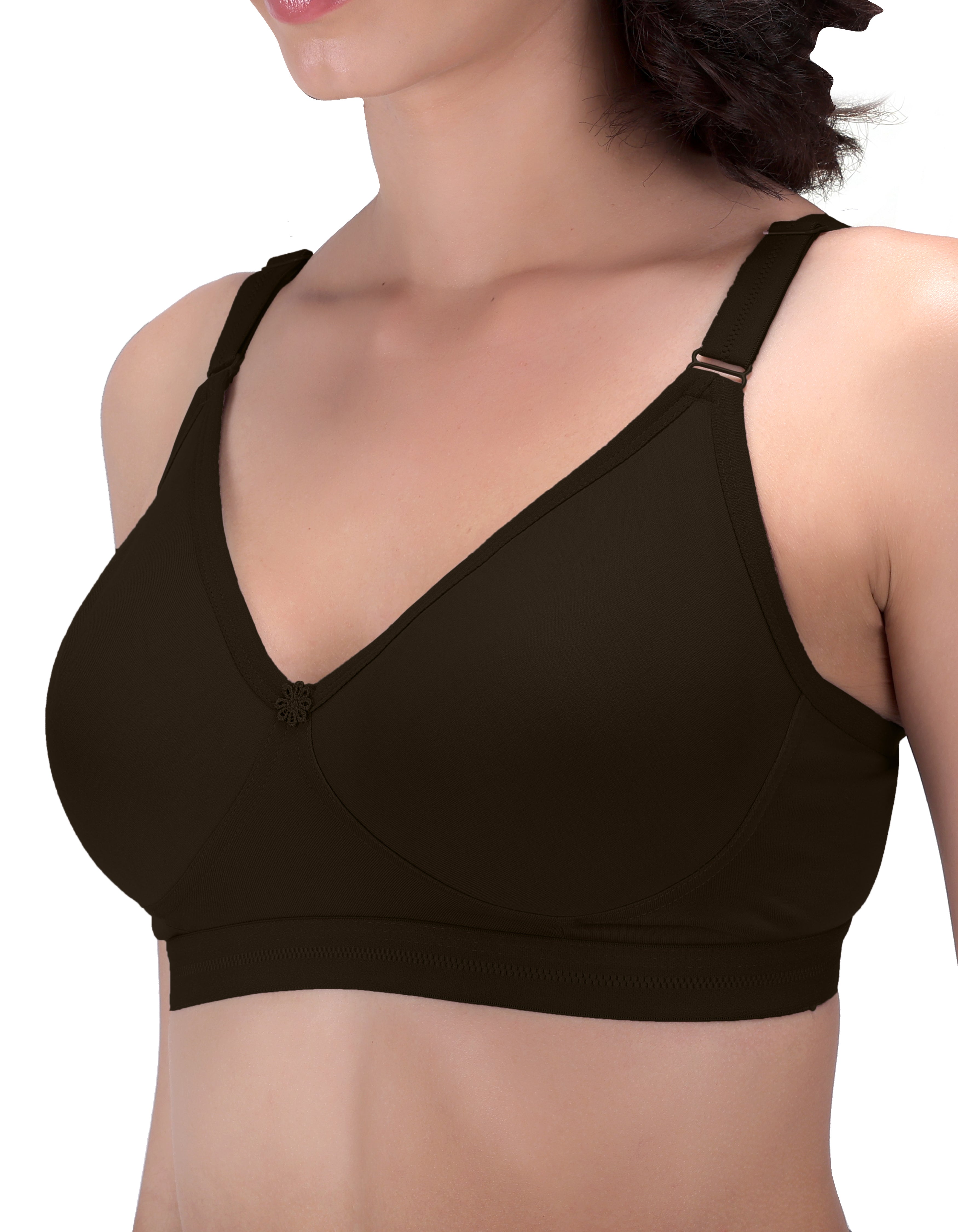 Machau Lingerie Women's Everyday T-Shirt Bra with Moulded Cups,Full Coverage Non Padded and Non Wired,Cotton-Rich