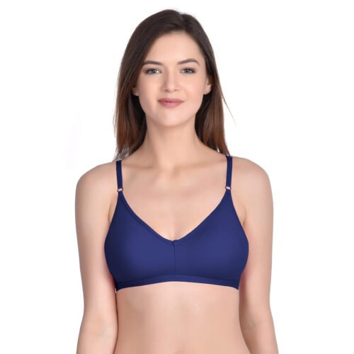 Non-Padded Non-Wired Full Coverage Bra with Double Layered Cups - Cotton Rich